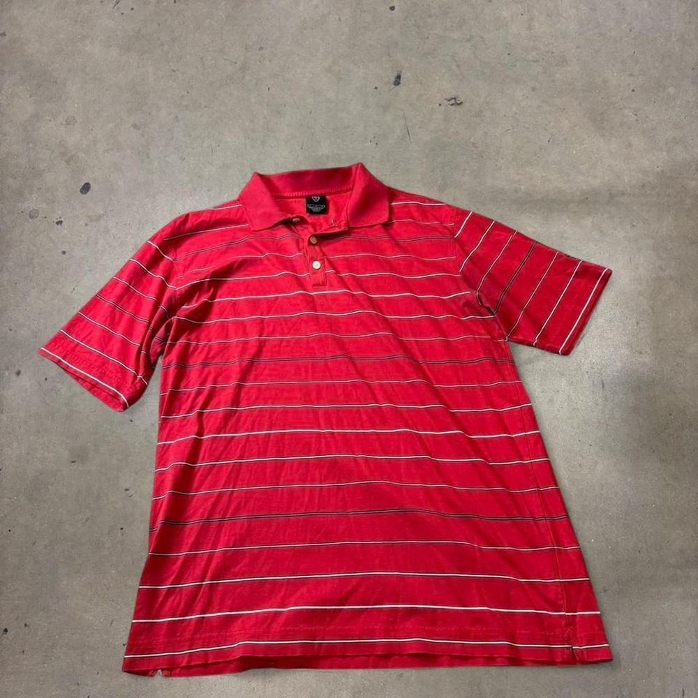 Nike Golf Mens Striped Polo Shirt Red Large Short Sleeve Striped